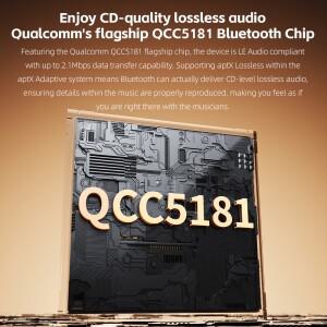 FiiO BR15 R2R 블루투스 6.0 오디오 수신기 QCC5181 LDAC AptX 무손실 24비트 USB/광/동축 입력