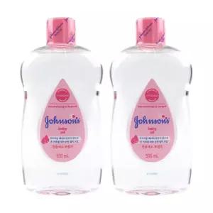 존슨즈 베이비 오일 500ml 2개 베이비파우더향 신생아 바디오일