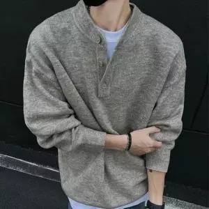 [STYLELUX]MFNC050200 - 남성 헨리넥 데일리 캐주얼 니트 스웨터