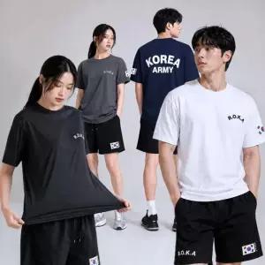 [STYLELUX]로카 냉감 데일리 남여 공용 티셔츠 반바지 Roka 군인 반팔티 4컬러