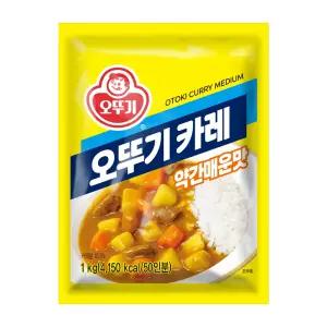[매장정품] [대용량 업소용] 오뚜기 오뚜기카레 약간매운맛, 1kg, 1개 카레 약간매운맛 2308065