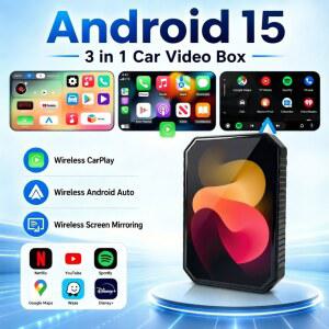카플레이 네비게이션 carplay 2026 신형 CarPlay 비디오 박스 CarPlay Ai 박스 유선 CarPlay를 스마트 안드로이드 15 시스템으로 변환 플러그 앤 플레이 유튜브 넷플릭스 내장