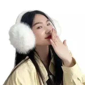겨울털귀마개 밍크 페이크 귀마개 화이트