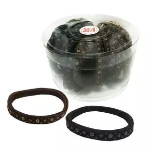 다이아 기본 납작고무줄 30P 코사지 헤어밴드머리끈 고무 여성 머리 대용량
