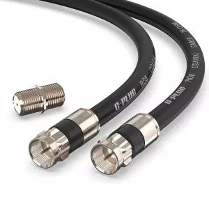 G-PLUG 1피트 RG6 동축 케이블 커넥터 세트 - 고속 인터넷 광대역 및 디지털 TV 안테나 위성 스카이 연장용