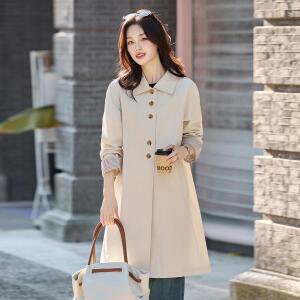 또바기 여성 멋스러운 트렌치코트 봄가을 하프 기장 고급스러운 탑 HT