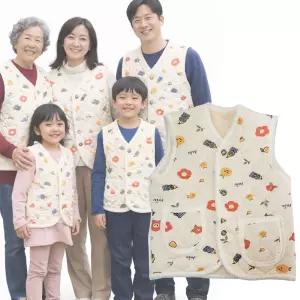 패밀리룩 어린이 아동복 제주 감귤조끼 꽃무늬조끼 누빔조끼 촌캉스 시골조끼 김장조끼 주니어 기념품선물