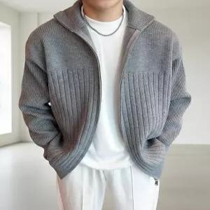 에노브 남자 집업 니트 가디건 간절기 아우터 데일리 자켓 골지 기본템