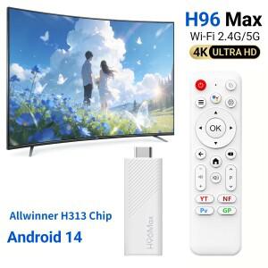 H96 MAX H313 안드로이드 TV 스틱 4K  HD WiFi6 블루투스 휴대용 스트리밍 기기 (홈시어터용)