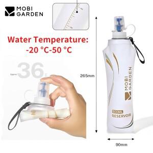 MOBI GARDEN 500ml 스포츠 워터백 TPU 초경량 접이식 손잡이 휴대용 물병 야외 사이클링 여행 하이킹