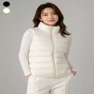 [로질리][로질리][A] 여성 가로 퀼팅 반목 경량 조끼 베스트 2종 1택