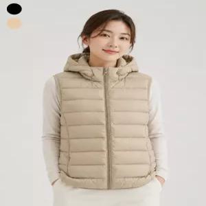 [로질리][로질리][A] 여성 후드 가로 퀼팅 경량 조끼 베스트 2종 1택