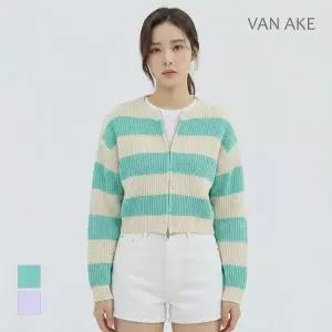 [반에이크] 단가라배색 집업 니트가디건_VB34KCQ309Z