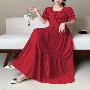 원피스 루피 기어5 피규어여성용 미디 드레스 캐주얼 퍼프 슬리브 하이 시크한 일상복 모든 경우에 적합,