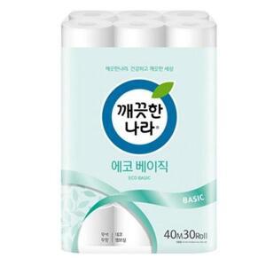 [셀러허브]JU 깨끗한나라 에코베이직 화장지 데코 마이크로 엠보싱 (S17579760)