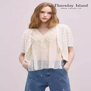 [써스데이아일랜드][Thursday Island] 크로쉐 스트링 가디건(T244MCD237W)