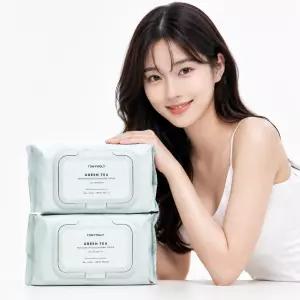 토니모리 더 촉촉 그린티 노워시 클렌징 티슈 100매 2팩