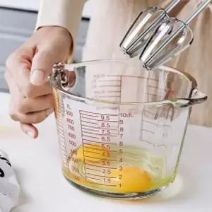 다용도 유리 계량 컵 비커 베이킹 계량 컵 눈금 1리터 요리계량컵