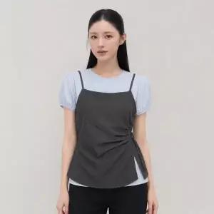 [롯데백화점]제이제이지고트 바스락 뷔스티에 셔링 레이어드 블라우스 GS7N0BL711