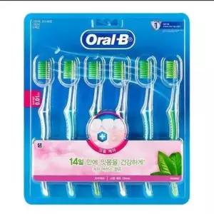 OralB 고탄력 초미세모 초소형헤드 그린티 칫솔 6개입 WFFIFW4