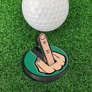 재미있는 미들 핑거 골프 공 마커 금속 골프 모자 클립 마커 자석 탈착식 골프 공 위치 마크 골프 액세서리