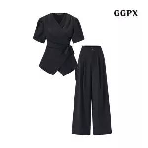 GGPX_SP GGPX랩스타일 V넥 블라우스 롱 팬츠 셋업 GQBOW003D 1095960