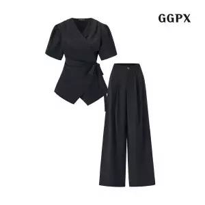 GGPX_SP GGPX 랩스타일 V넥 블라우스 롱 팬츠 셋업 GQBOW003D 1051805