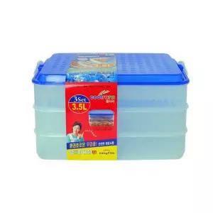 쿨라라 직사각 밀폐용기 17호 3.5L(3단)파보관통 냉장고보 고보관 정리함 파통 냉동실밀폐 고밀폐 고통 고
