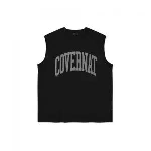 매장정품 커버낫 COVERNAT 쿨 코튼 아치 로고 슬리브리스 블랙 CO2602STS1BK 416890