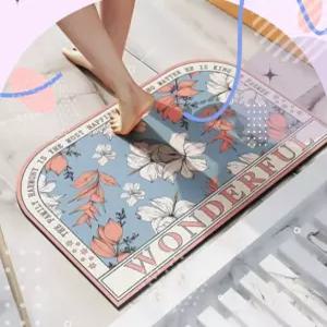 플라워 규조토 발매트 빨아쓰는 동물 캐릭터 현관 욕실 화장실 매트 물기흡수 미끄럼방지