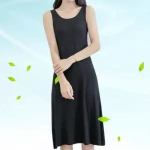 A라인 데일리 원피스 나시 프릴 미디 스커트 꾸안꾸