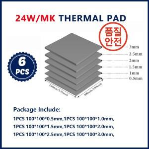 CPU 열 패드 냉각 실리콘 노트북 쿨러 0.5 3.0mm 세트 MK 6PCs