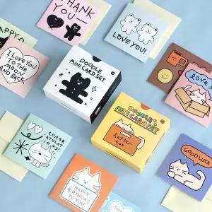 두들 미니카드 봉투 세트 대용량 편지지 생일 축하 랜덤지 우정 친구 캐릭터 귀여운 기념일