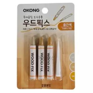 오공 우드픽스 중간색 1개 강마루 화마루 보수제 원목재흠집용품 가구제거 바닥 나무크레용 페인트 메꿈재