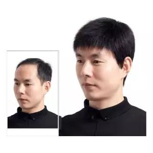 남성 헤어 중년용 자연스러운 단발 가발