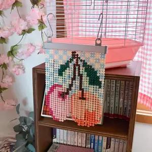 미니 비즈발 만들기 키트 DIY [9종 비즈 구슬 커튼 구슬발 재료 토마토 금붕어 네잎 클로버 고양이]