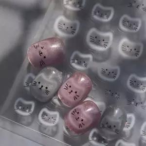 네일아트 귀여운 냥이 고양이 얼굴 자석네일형 스티커
