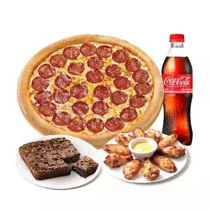 (파파존스) 오리지널 페퍼로니(R)+파파스 윙+더블 초코칩 브라우니+코카-콜라500ml
