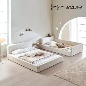 [장인가구][착불] 하랑 E0 패브릭 슬림헤드 저상형 패밀리침대 SS+Q 기본형 프레임