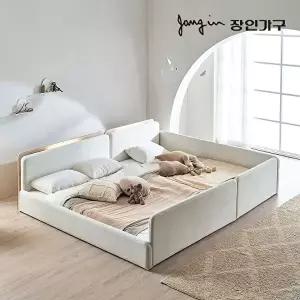 [장인가구]하랑 E0 패브릭 LED헤드 저상형 데이베드 패밀리침대 Q +본넬
