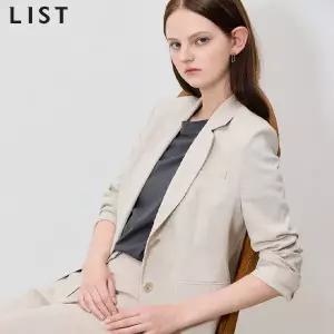 [리스트(LIST)] 에디션 린넨 개더 투버튼 재킷 (택가격: 358000원)