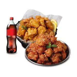 (호식이두마리) (순살SET) 양념치킨+간장치킨+콜라500ml