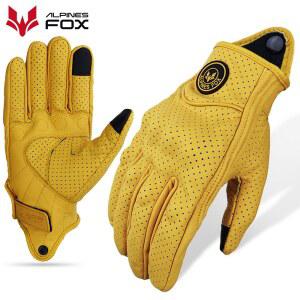 통기성 오토바이 장갑 가죽 천공 Guantes 터치 스크린 모토 사이클링 레이싱 염소 남녀공용