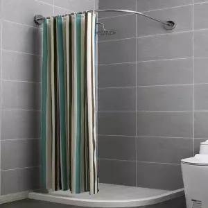 무타공 코너 샤워커튼봉 ㄱ자 욕실 화장실 커브 곡선봉 커튼봉 110-140cm N340