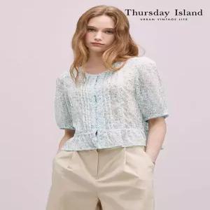 [써스데이아일랜드][Thursday Island] 레이스 핀턱 블라우스(T244MBL244W)