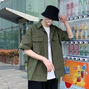 [텐바이텐][홍은]남자 여름 데이트 룩 포켓 반팔 셔츠 자켓 외출 코디