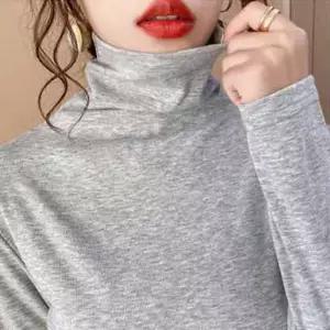 [골드스마일]여자 기본 스판 면 폴라 티셔츠 반목 하프 터틀넥