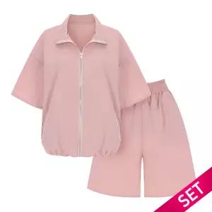 (택가 119000원)바스락루즈핏집업밴딩팬츠세트_I6B-CSE015