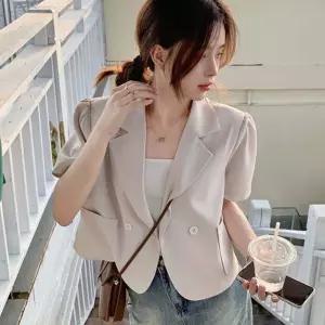 [스타일하우스](스타일하우스)린넨자켓 여름재킷 데일리 여성 퍼프 포인트 원버튼 반팔 자켓