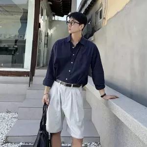 [YULL] 남자 크롭 셔츠 여름 긴팔 남방